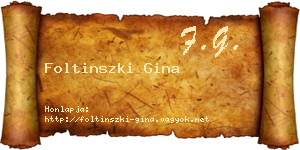 Foltinszki Gina névjegykártya